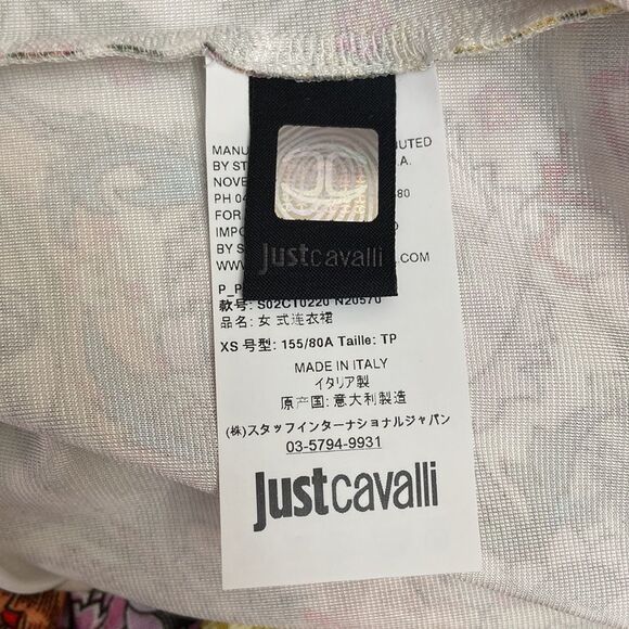 NWT Just Cavalli Gorgeous Rare Animal Floral Print Mini Bodycon Dress size XS - Picture 15 of 16